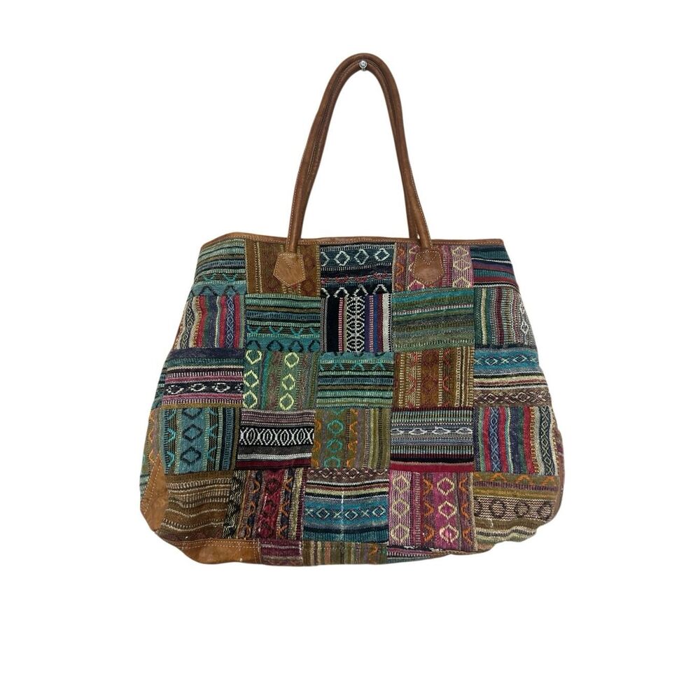 Vintage Addiction Boho Patchwork Tote Bag  Multicolor